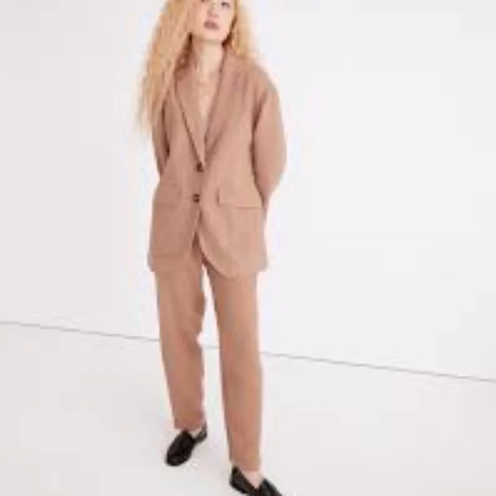 Madewell Tan Cotton Linen Larson Relaxed Fit Blazer Size XS